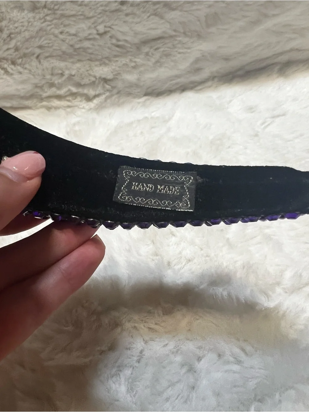 Rainbow Rhinestone Velvet Headband